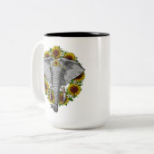 Elefante Sonnenblumen Zweifarbige Tasse (Vorderseite Links)