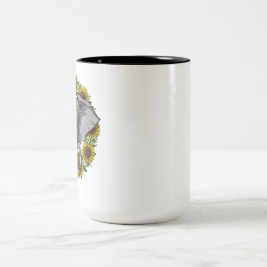 Elefante Sonnenblumen Zweifarbige Tasse (Mittel)