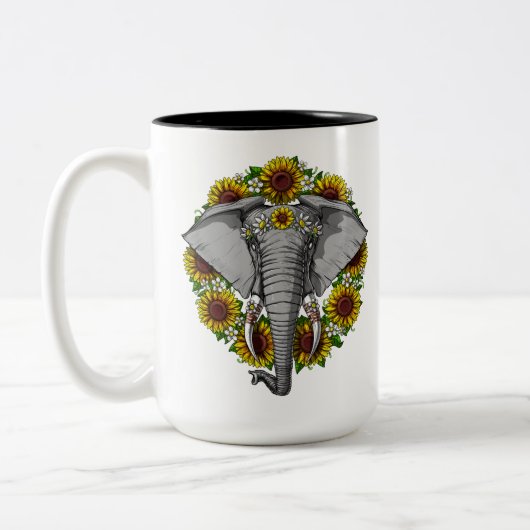 Elefante Sonnenblumen Zweifarbige Tasse (Links)