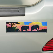 Elefanten an der Dämmerung Autoaufkleber (Auf Auto)