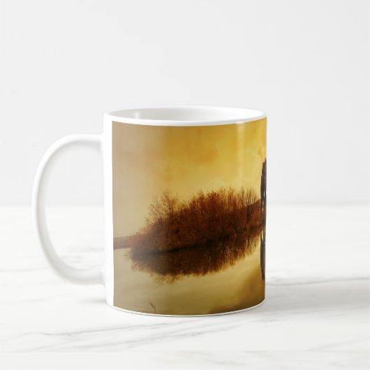 Elefanten an der Sunset Kaffeetasse (Links)