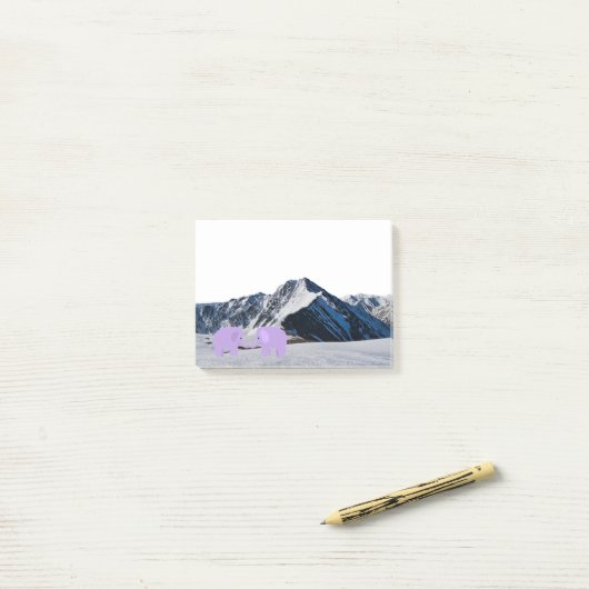 Elefanten auf Bergspitzen Post-it Klebezettel (Auf Schreibtisch)