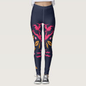 Elefanten auf Blau Leggings (Vorderseite)