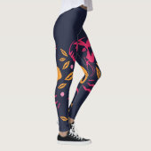 Elefanten auf Blau Leggings (Rechts)