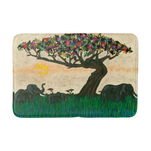 Elefanten auf den Flugzeug Afrikas Badematte