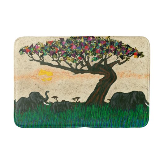 Elefanten auf den Flugzeug Afrikas Badematte (Vorderseite)