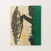 Elefanten auf den Flugzeug Afrikas Puzzle (Vertikal)