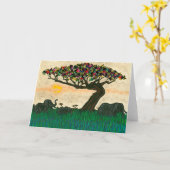 Elefanten auf den Flugzeugen Afrikas Karte (Gelbe Blume)