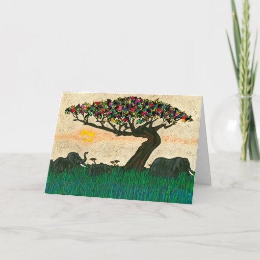 Elefanten auf den Flugzeugen Afrikas Karte (Vorderseite)