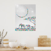 Elefanten auf der Savannah Poster (Küche)