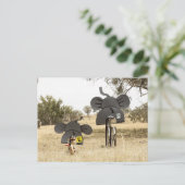 Elefanten auf Rädern Postkarte (Stehend Vorderseite)