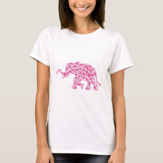 Elefanten aus rosa Herzen T-Shirt