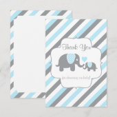 Elefanten aus Weiß, Blau und Grau - Vielen Dank Dankeskarte (Vorne/Hinten)