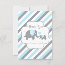 Elefanten aus Weiß, Blau und Grau - Vielen Dank