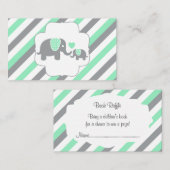 Elefanten aus weißem, grünem und grauem Streifen b Begleitkarte (Vorne/Hinten)