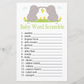 Elefanten Baby-Wort-Scramble-Spiel (Vorderseite)