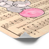 Elefanten Balancing on Ball Music Kinderzimmer Art Poster (Ecke)