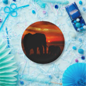 Elefanten bei Sunset Pappteller (Party)