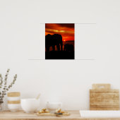Elefanten bei Sunset Poster (Küche)