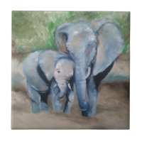 Elefanten bemuttern und Baby