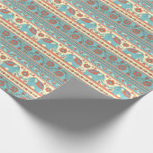 Elefanten, Blume, ethnisch gestreifte Muster Geschenkpapier (Ecke)