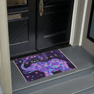 Elefanten Blume - Willkommen Fußmatte