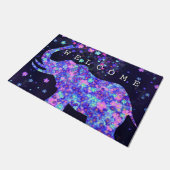 Elefanten Blume - Willkommen Fußmatte (Schrägansicht)