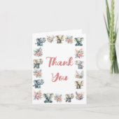 Elefanten & Boho Jungle Blume Danke Karte (Vorderseite)