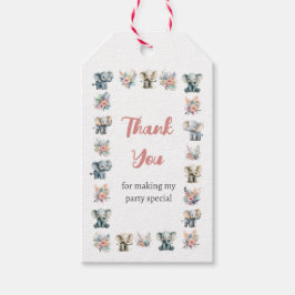 Elefanten & Boho Jungle Blume Geburtstag Geschenkanhänger