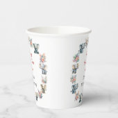 Elefanten & Boho Jungle Blume Geburtstag Pappbecher (Links)