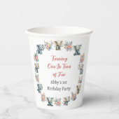 Elefanten & Boho Jungle Blume Geburtstag Pappbecher (Vorderseite)