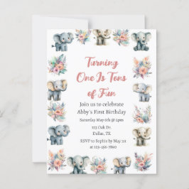Elefanten & Boho Jungle Blume Geburtstag Postkarte
