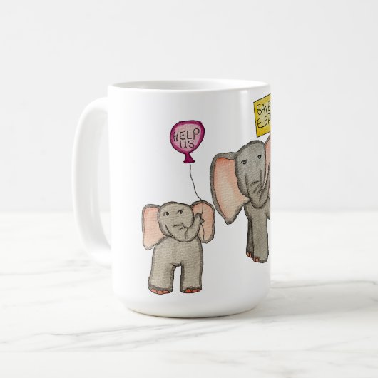 Elefanten brauchen unsere Hilfe Kaffeetasse (Vorderseite Links)