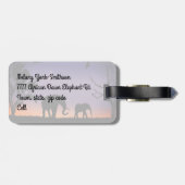 Elefanten der afrikanischen Morgendämmerung - Gepä Gepäckanhänger (Rückseite horizontal)