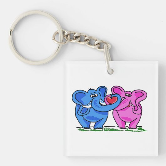 Elefanten der Liebe Schlüsselanhänger (Vorderseite)
