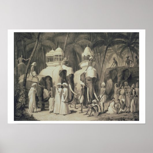 Elefanten der Raja von Travandrum, aus "Reise" Poster (Vorne)