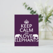 Elefanten der Ruhe und Liebe (in beliebiger Farbe) Postkarte (Stehend Vorderseite)