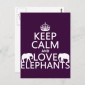 Elefanten der Ruhe und Liebe (in beliebiger Farbe) Postkarte (Vorne/Hinten)