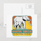 Elefanten der Tierrettung Postkarte (Vorne/Hinten)