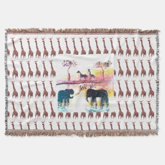 Elefanten der Wildtiere, Giraffen Decke (Vorderseite)