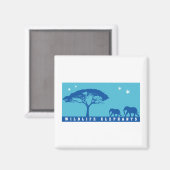 Elefanten der Wildtiere Magnet (Vorderseite/Rückseite)