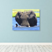 Elefanten des Chobe Leinwanddruck (Insitu (Holzboden))