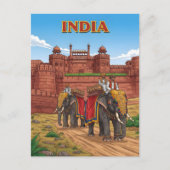 Elefanten, die Fahrer mitführen Postkarte (Vorderseite)