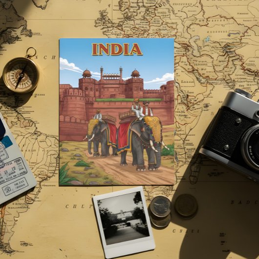 Elefanten, die Fahrer mitführen Postkarte