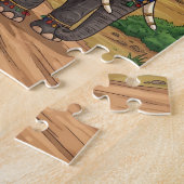 Elefanten, die Fahrer mitführen Puzzle (Seite)