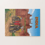 Elefanten, die Fahrer mitführen Puzzle (Horizontal)