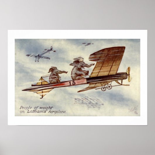 Elefanten, die Flugzeug Wall Art fliegen Poster (Vorne)