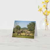 Elefanten, die gefaltete Gruß-Karte kämpfen Karte (Gelbe Blume)