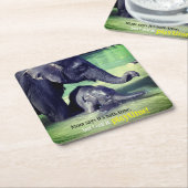 Elefanten, die im Fluss baden Rechteckiger Pappuntersetzer (angewinkelt)