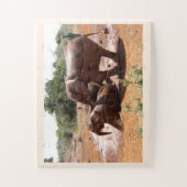 Elefanten, die Tiere waschen Puzzle (Vertikal)